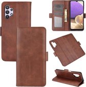 Samsung Galaxy A32 (5G), hoesje, MobyDefend Luxe Wallet Book Case (Sluiting Zijkant), Bruin | GSM Hoesje / Telefoonhoesje Geschikt Voor: Samsung Galaxy A32 (5G)