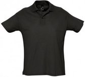 SOLS Heren Zomer II Pique Poloshirt met korte mouwen (Zwart)