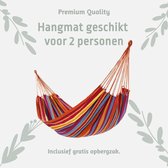 2 Persoons Hangmat - Dubbele Hangmat - Bevestigingstouwen + Opbergzak - Rood/Geel