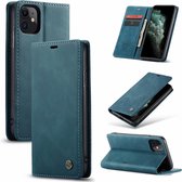 GSMNed – Leren telefoonhoesje Blauw – hoogwaardig leren bookcase Blauw - Luxe iPhone 11 hoesje Blauw – Magneetsluiting voor iPhone 11 – Blauw