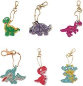 Huntex Diamond Painting Dubbelzijdige Sleutelhanger Set Dino's 6 Stuks - Diament - Pakket Volwassenen - Dinosaurus - Accessoires - Accesoires - Kinderen - Disney - Pakket Full - Pakket Volledig