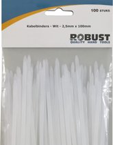 Robust Kabelbinders 100Stuks/Zak Wit 2,5Mm X 100 Mm