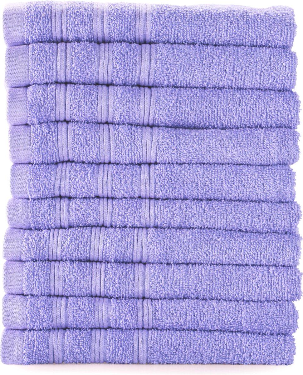 Bamatex Home Textiles Collectie MANCHESTER - Handdoek - 50*90 cm - PURPLE - set van 10 stuks