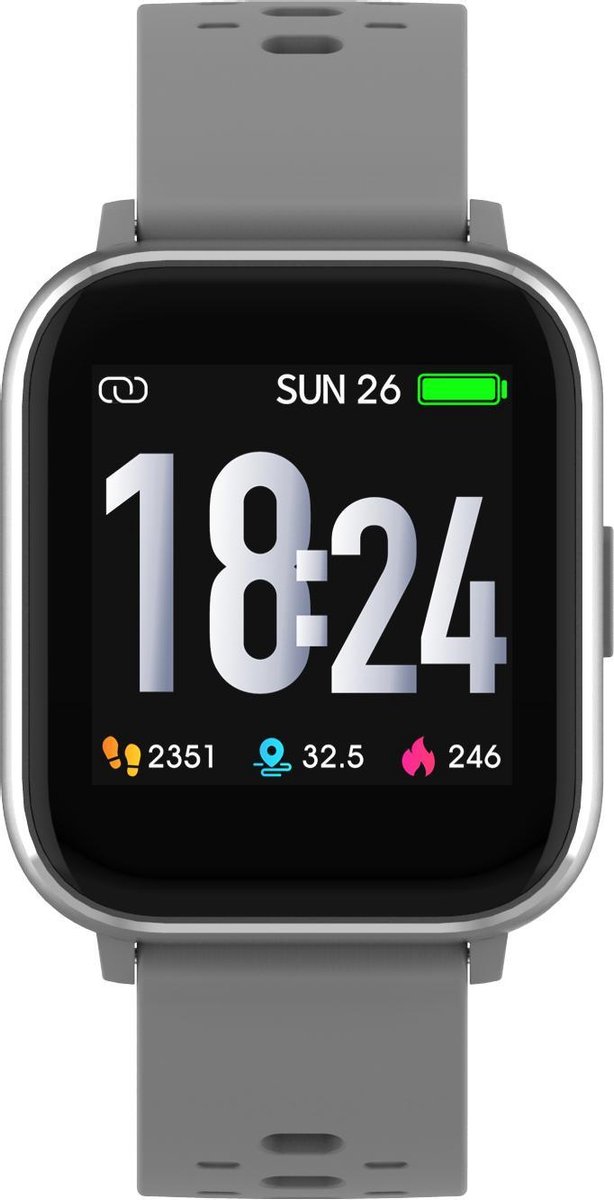 Denver SW-162 - Smartwatch - Sportwatch - Horloge - Hartslagmeter - Temperatuurmeter - Geschikt voor iOS & Android - Grijs