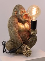 Light & Living tafellamp | Elton the Gorilla | Goud Zwart | 38cm