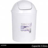 Prullenbak - Vuilbak Flip - inhoud 5 liter -witte kleur