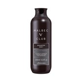 Malbec Club - voor mannen - Shampoo voor grijs haar - 250 ml  - Reinigt, parfumeert en vermindert de gelige gloed van je lokken, waardoor het haar mooi glanzend blijft.
