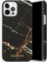 Selencia Maya Fashion Backcover iPhone 12, iPhone 12 Pro hoesje - Marble Black