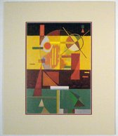Poster in dubbel passe-partout - Wassily Kandinsky - Zersetzte spannung - 50 x 60 cm