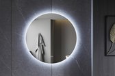 Badkamerspiegel rond 100 cm frameloos, rondom led verlichting kleur instelbaar en anti condens - Bella Mirror