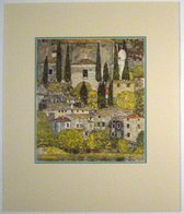 Poster in dubbel passe-partout - Gustav Klimt - Church at Cassone sul Garda - Kunst  - 50 x 60 cm