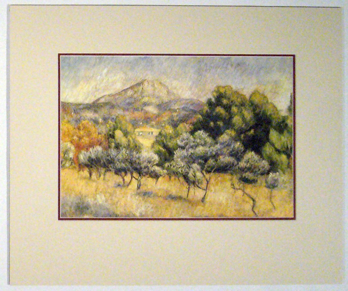 Catch Projecten Poster in dubbel passe-partout - Pierre-August Renoir - Le mont Sainte-Victoire - 50 x 60 cm Kleur