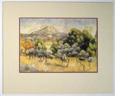 Poster in dubbel passe-partout - Pierre-August Renoir - Le mont Sainte-Victoire - 50 x 60 cm