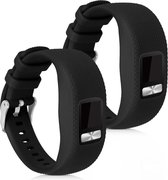 kwmobile horlogeband geschikt voor Garmin Vivofit 4 - Maat S - 2x siliconen armband voor fitnesstracker in zwart