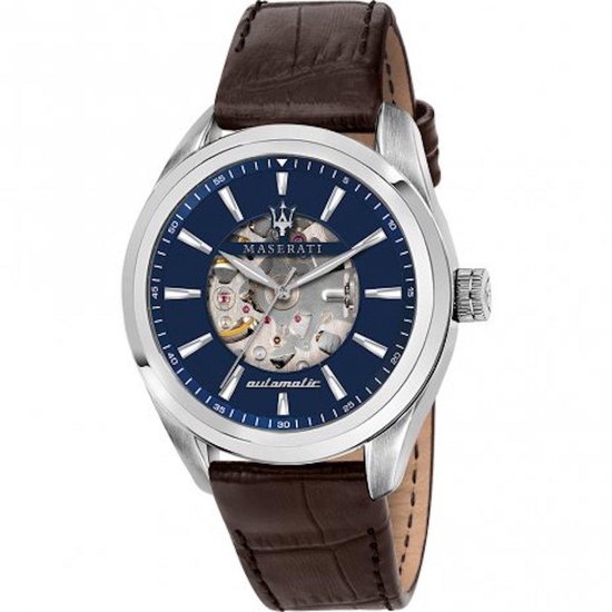 Maserati Traguardo Horloge - Maserati heren horloge - Blauw - diameter 45 mm - roestvrij staal