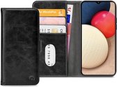 Samsung Galaxy A02s Bookcase hoesje - Mobilize - Effen Zwart - Kunstleer