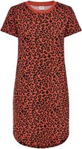 Jacqueline de Yong Jurk Jdyivy Life S/s Leo Dress Jrs 15227285 Hot Sauce/black Leo Dames Maat - XS