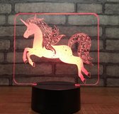 Coolsable 3D Illusie Nacht Lamp Eenhoorn met 7 Kleuren I Nachtlampje Voor Volwassen Kinderen & Baby's I Met Aanraakbediening & Afstandsbediening
