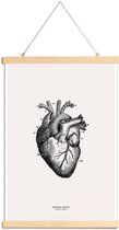 JUNIQE - Posterhanger Menselijk hart -20x30 /Grijs & Ivoor