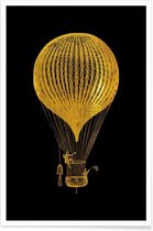 JUNIQE - Poster Air Balloon gouden -40x60 /Goud & Zwart