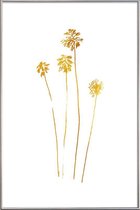 JUNIQE - Poster met kunststof lijst Palm Silhouettes gouden -40x60