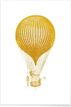 JUNIQE - Poster Air Balloon gouden -30x45 /Goud & Wit