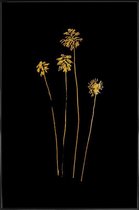 JUNIQE - Poster met kunststof lijst Palm Silhouettes gouden -40x60