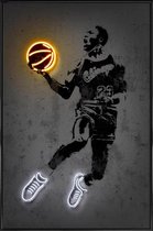 JUNIQE - Poster in kunststof lijst Michael Jordan 23 -20x30 /Geel &