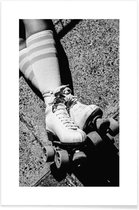 JUNIQE - Poster Rolschaatsen -13x18 /Grijs & Wit