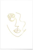 JUNIQE - Poster Petal gouden -13x18 /Goud & Wit