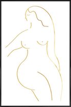 JUNIQE - Poster met kunststof lijst Gold Form II -20x30 /Goud & Wit