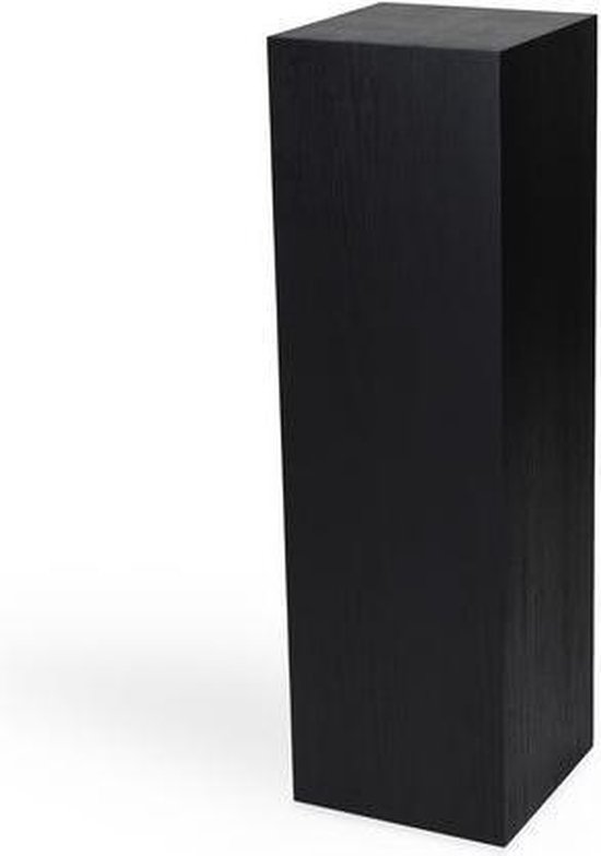 Eiken fineer sokkel zwart, 30 x 30 x 100 cm (lxbxh)