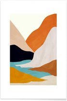 JUNIQE - Poster Mountainscape -60x90 /Kleurrijk