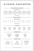 JUNIQE - Poster met kunststof lijst Maateenheden in de keuken -13x18