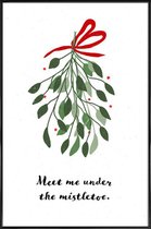 JUNIQE - Poster in kunststof lijst Mistletoe -40x60 /Groen & Rood