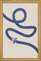 JUNIQE - Poster met houten lijst River Cleanse -20x30 /Blauw & Ivoor
