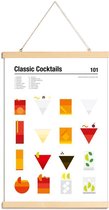 JUNIQE - Posterhanger Klassieke cocktails - minimalistisch -60x90