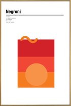 JUNIQE - Poster met kunststof lijst Negroni - minimalistisch -13x18