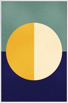 JUNIQE - Poster in kunststof lijst Light and Dark -30x45 /Blauw & Geel