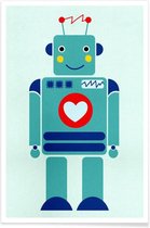 JUNIQE - Poster Robot with a Heart -60x90 /Kleurrijk