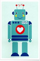 JUNIQE - Poster Robot with a Heart -30x45 /Kleurrijk