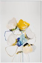 JUNIQE - Poster in kunststof lijst Aquarel met bloemen -40x60 /Geel &