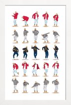 JUNIQE - Poster in houten lijst Hotline Bling dans -30x45 /Grijs &