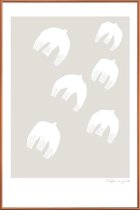 JUNIQE - Poster met kunststof lijst Thoughts Are Free No. 1 -13x18