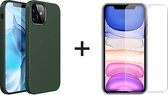 iParadise iPhone 12 Mini hoesje groen - iPhone 12 mini hoesje siliconen case hoesjes cover hoes - 1x iPhone 12 mini screenprotector