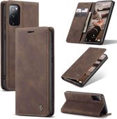 Caseme Samsung Galaxy S20 FE Retro Wallet hoesje - Coffee