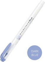 Zebra Mildliner Brush Pen - Mild Dark Blue Set van 2 verpakt  in een Etui