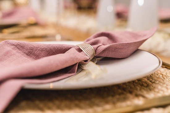 Table Style - servet linnen - stone-washed – kleur oud roze - 6 stuks |  bol.com