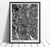 Classic Map Poster Madrid - 60x80cm Canvas - Multi-color