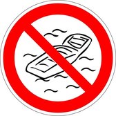 Luchtbedden verboden in zee sticker 50 mm - 10 stuks per kaart